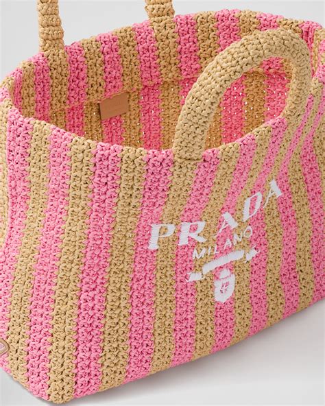 prada raffia bag pink|large raffia tote bag.